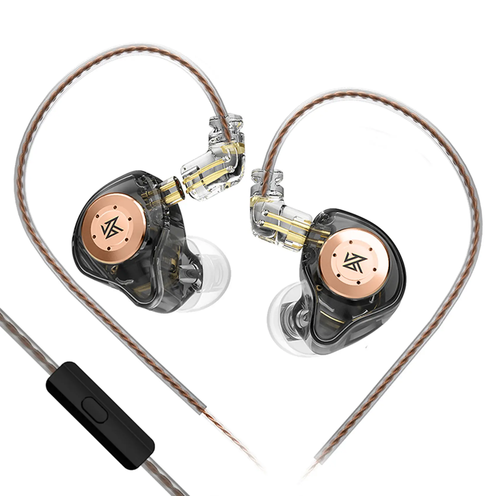 KZ EDX Pro Wired Earphones - 10mm DD Audio Headset, 3.5mm Jack, Passive Noise Cancelling, Built-in Microphone, Detachable Cable, 1-Button Control, Electronic Device Compatible (PC, PS5), Manufacturer Warranty, Not Water Resistant (No Volume Adjustment), E