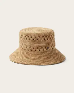 Hemlock Hats Olivia Straw Bucket Hat | Natural