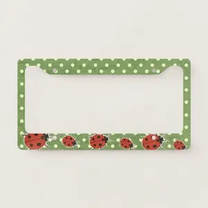 Lady Bug License Plate Frame Cute Red Beetle Pattern For Car Accessory Aesthetic Cute Vehicle Ornament For Women Girls Ladybird Decor Auto – FASTSHIPPING