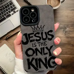 Jesus is the only king phone case, made of durable materials, for fashion enthusiasts, compatible with iPhone 11/12/13/14/15/16/17, a holiday gift for friends, family, and yourself
