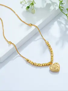 1pc Bling Jewelry 24K Golden-Plated Heart Pendant Necklace for Women - Interlocking Love Jewelry Gift for Wedding, Mardi Gras, Valentine's Day, Mother’s Day - Year-Round Elegant Chain for Special Occasions & Daily Wear