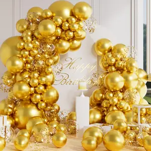 100 count Metallic  Balloons Different Sizes 18/12/10/5 inch Chrome Latex Shiny Helium Balloons Party Decoration for Birthday Carnival Wedding  Shower Graduation