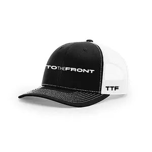Richardson To The Front Hat 112 - Black & White Trucker Cap with TTF Logo