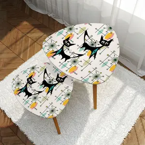 Atomic Cat Mid Century Modern Starburst, Retro Nesting Tables
