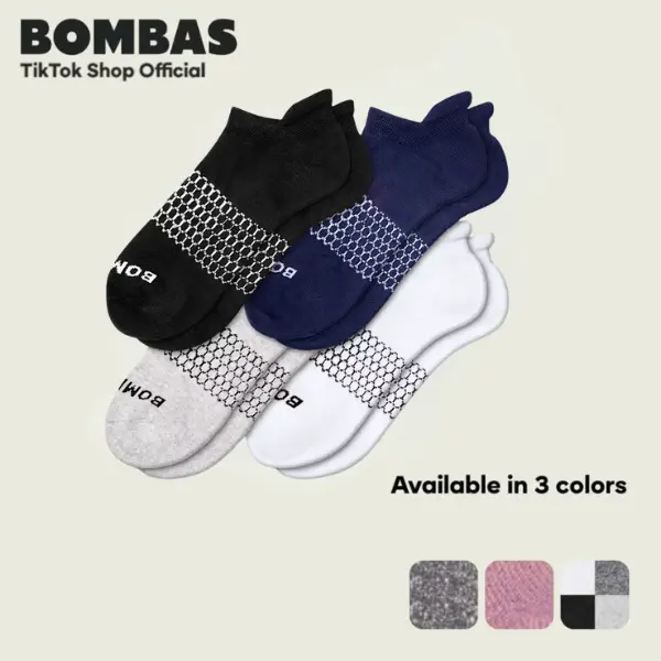 2-3-5 Packs BomBas Honeycomb Ankle Support Solid Socks for Women, Men | Multi Colors Unisex Running Socks, Seamless Toe, Compression Socks | Stylish Socks Tri-Block