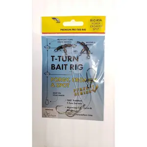 #3A Saltwater Porgy/Snapper/Croaker/Sea Trout/Tautog/Spot/High-Low Rig T-Turn  Rig, Clear