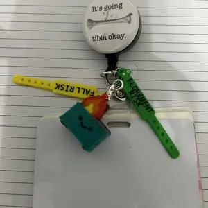 Funny Nurse badge charm - Miniature Fall Risk band
