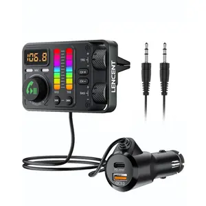 Bluetooth 5.3 Car FM Transmitter, Hi-Fi Treble & Bass Music Player, PD20W QC18W Fast Car Charger, Radio Bluetooth Car Ad