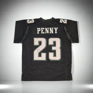 Rashaad Penny Philadelphia Eagles Autographed Football Jersey Hologram (XL)
