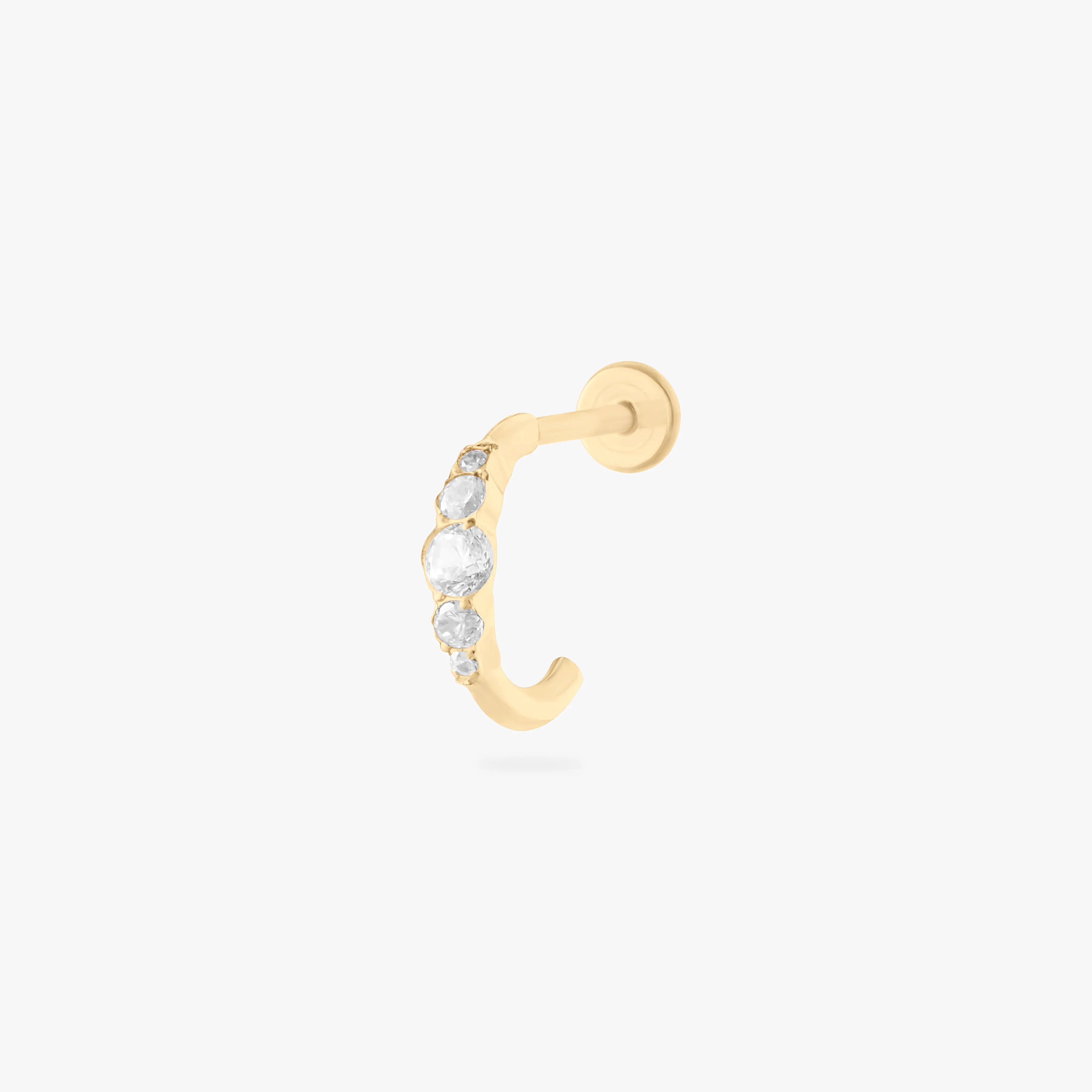 Studs CZ Accent Flatback Huggie