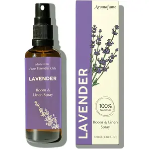 Lavender Room, Linen & Pillow Spray by Aromafume | 100ml/3.38 fl oz | with Pure Lavender Essential Oil | Aromatherapy Spray for Relaxation, Sleep & Stress Relief | Mist for Bedding, Fabrics