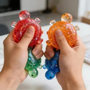 Squishy Turtle Fidget Toy Glitter Turtle Squeeze Toy Small Cute Animal Anti Stress Fidget Splat Decompressions Vent Squeeze Toy