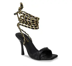 Chase+Chloe Women's High Heels Closed Toe Strappy Heels Rhinestone Ankle Strap Fashion Walking Shoes