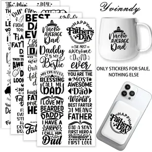 40Pcs/set Father's Day Iron On Stickers For Cup Be Waterproof UV DTF Printable Vinyl Paper Fun Designs Durable Construction Long-Lasting Adhesion Must-Have For Craft Enthusiasts Cups Mugs Sticker Sold Only Sticker Not Cup