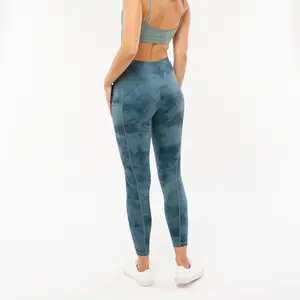 Pro-Fit Basic Tie-Dye Long Workout Leggings with side pockets, Moisture-wicking, 25%Spandex/Shaping, Comfort, Breathable, Squat Proof, Stretch, Sports wear/Women's wear/Pants for Yoga/Workout/Training/Plain Casual/Gym Fitness 78024