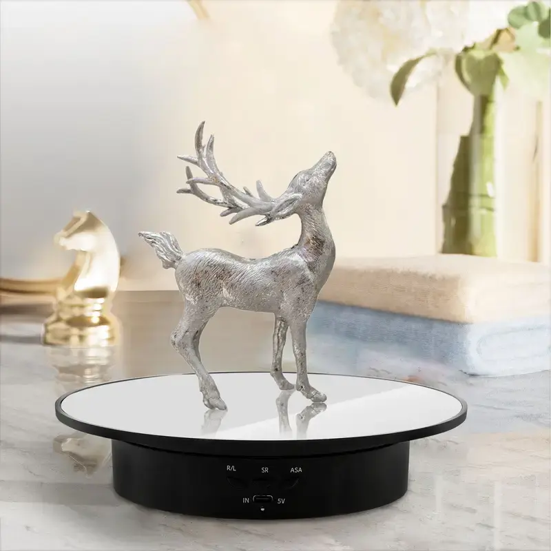 360 Degree Rotating Display Stand Turntable Stand Spinning Stand for Product Shows Black 7.87inch 17.6lbs Max Load ABS Material Ideal for Showcases