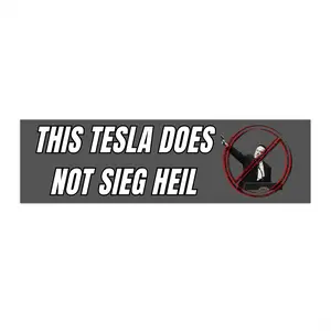 Anti Elon Musk Humorous Bumper Sticker, Funny Car Decor, Tesla Enthusiast Gift, Social Activism Decal, Anti-Hate Message, Tesla Sticker