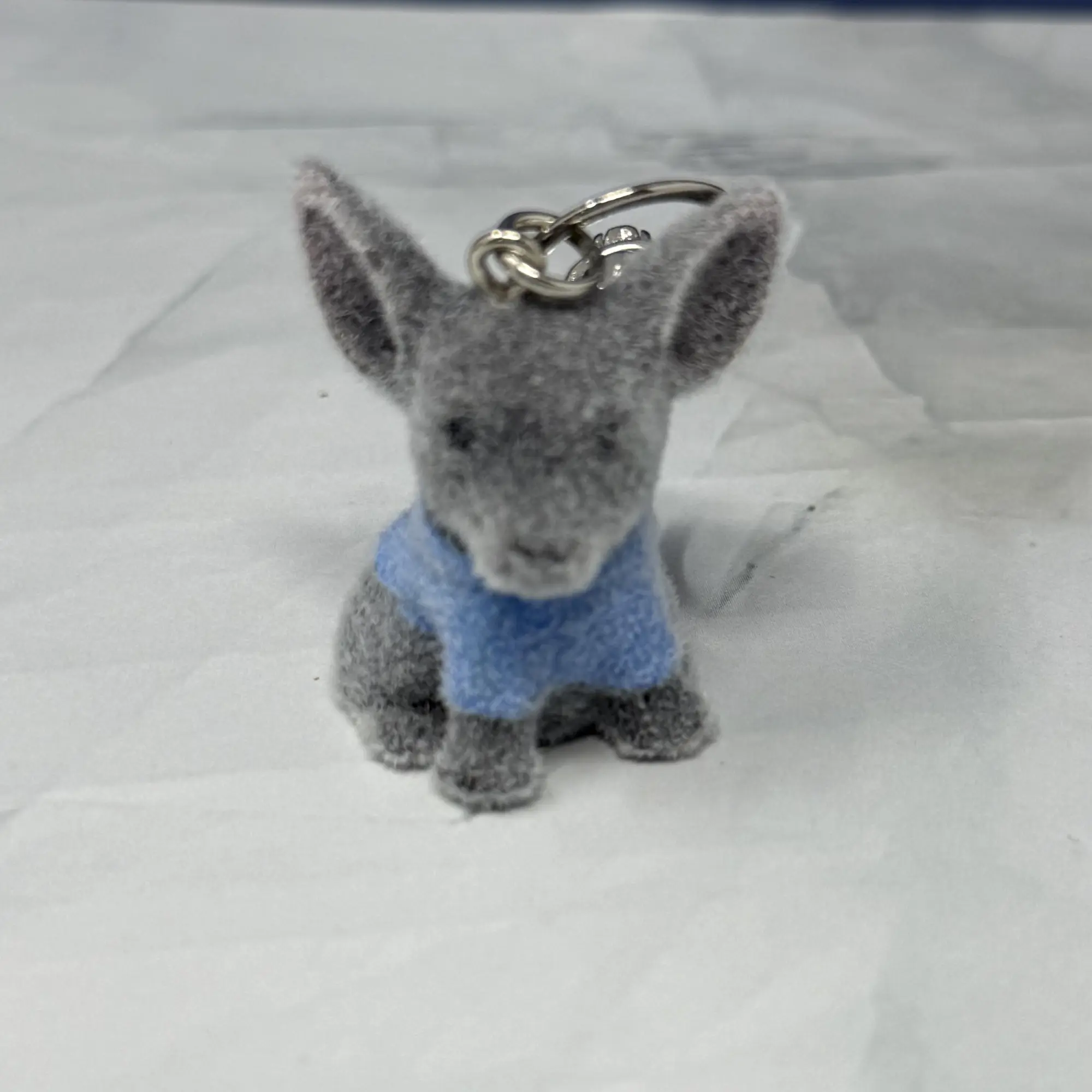 Chihuahua Dog Flocked Keychain
