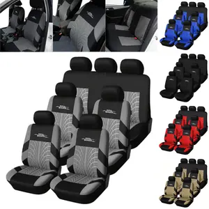 7-Seat Universal Car Seat Covers Set for 4 Single Seats and Rear Bench, Stylish Breathable Fabric Seat Protectors, Airbag Compatible for Most Vehicles, Car Interior Accessories