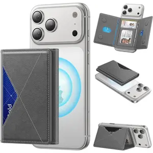 for MagSafe Wallet, 8 Card Holder, RFID Blocking,  Stand Phone Wallet for  17/16/15/14/13/12 Pro Max Plus Air Series, 5 Card Slots & 1  Slot,Dark Grey