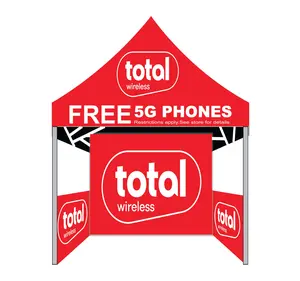 Arrow Dancer’s 5×5 Ft Total Wireless Pop-Up Advertising Tent with Full Back and Half Side Walls Print - Compact Weather-Resistant Canopy for Outdoor Promotions & Trade Shows