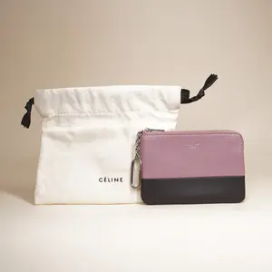 Pre-owned Celine Leather Small Leather Goods 2018 Bicolor Solo Key Pouch Wallet