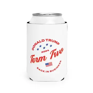 White Custom Trump Can Cooler Sleeves – Durable, Non-Slip Neoprene Drink Holders for Parties & Gifts