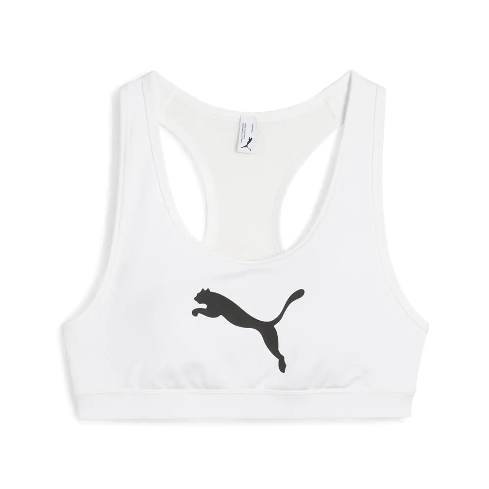 PUMA Womens 4Keeps Medium Support Sports Bra Casual Casual - White