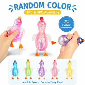 Glitter Crystal Duck Soft Slow Rebound Sticky Stress Relief Toy, Cute for All Ages, Ideal for Holiday, Birthday, Easter, Halloween, Christmas & Mother's Day Gifts