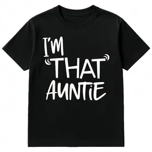 Cotton I'm That Auntie Funny Best Aunt Tee T-Shirt Women's Summer Plus Size Classic Soft Crew Neck Tee Tops