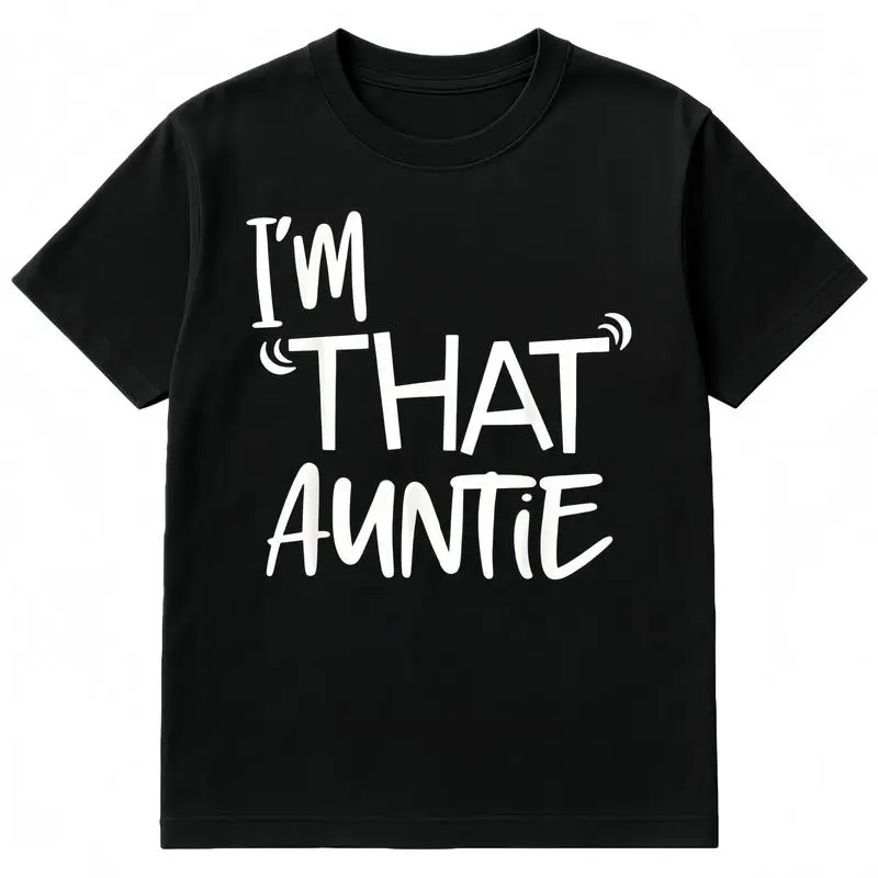 Cotton I'm That Auntie Funny Best Aunt Tee T-Shirt Women's Summer Plus Size Classic Soft Crew Neck Tee Tops