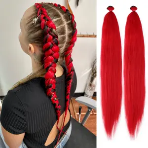 2pcs Festive Ombre Jumbo Braiding Ponytail Extensions, 26-Inch Synthetic High Temperature Fiber Hair with Elastic Band for Women & Girls - Ideal for Christmas & Holiday Celebrations, Hair Accessories
