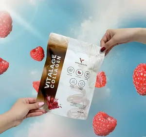 VitalHealth Vitalage Collagen - Non-GMO & GMP Certified Supplement with Raspberry Flavor - Mexico Origin - Trustworthy Quality Healthcare Dietary - With Vitamin C & Vitamin E