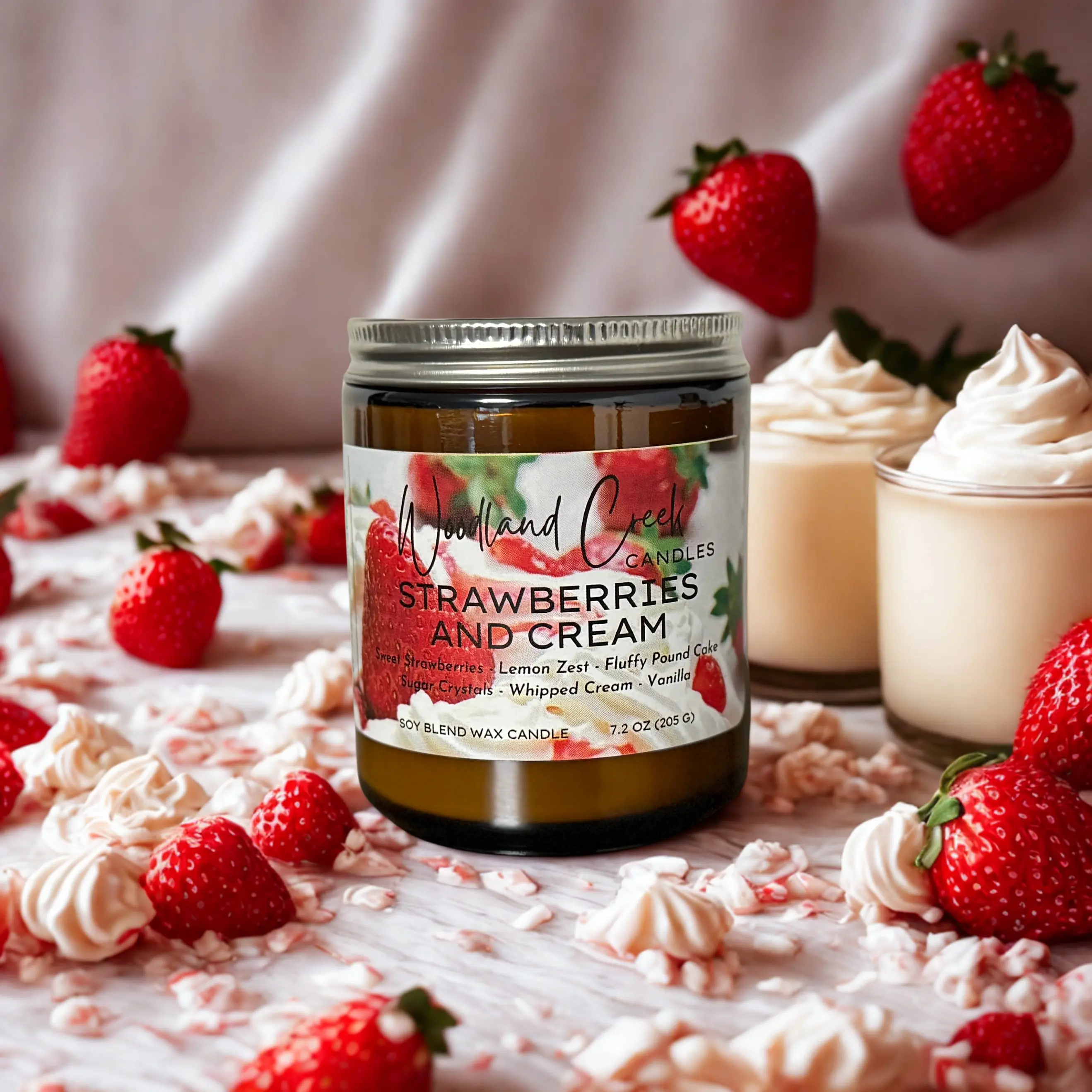 Strawberries and Cream Soy Blend Wax Candle