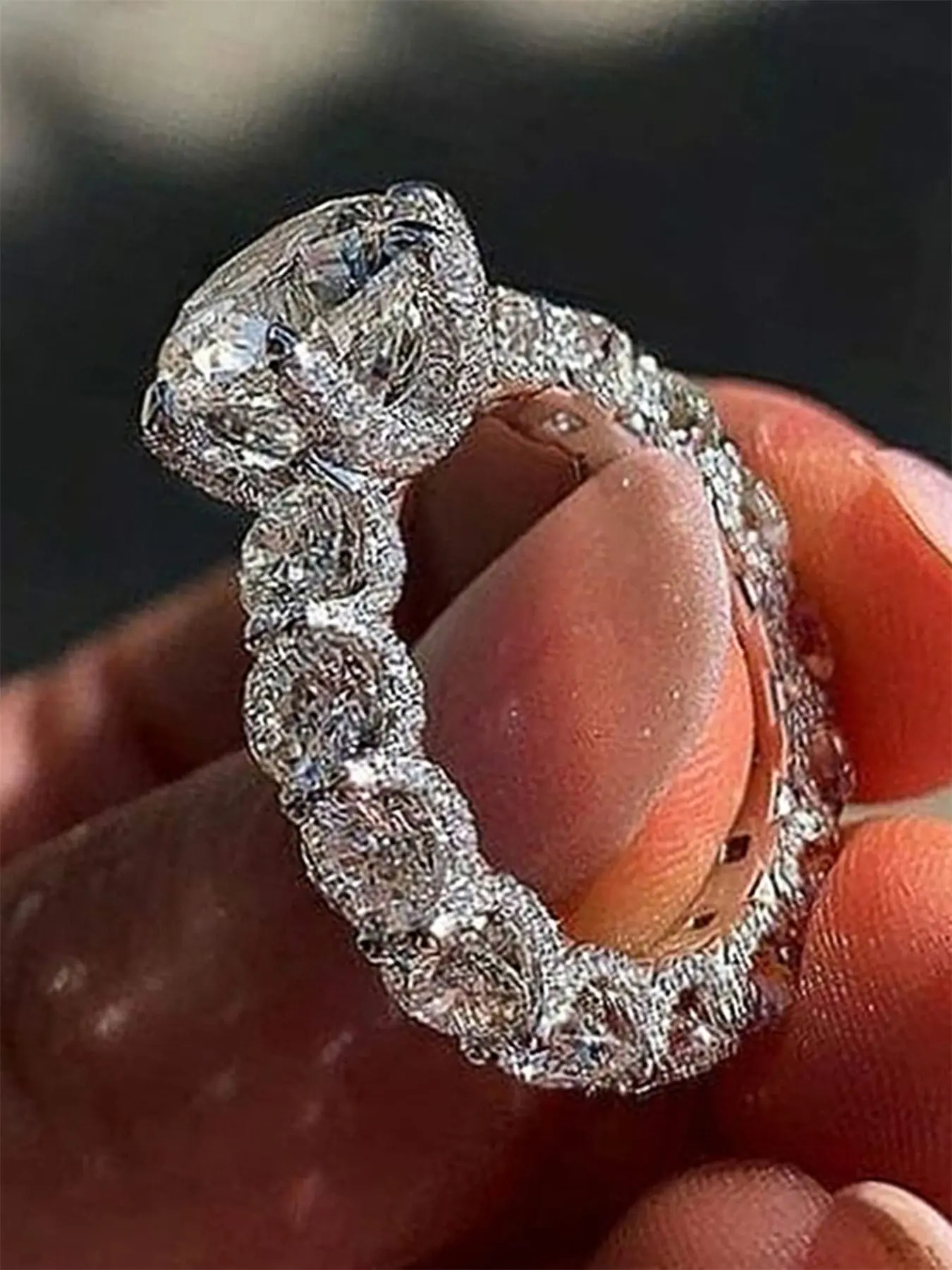 1pc Luxury Cubic Zirconia Ring For Women For Wedding Engagement Anniversary Jewelry Valentine's Day Gift Artificial Gemstone Ring Artificial Zircon Rings