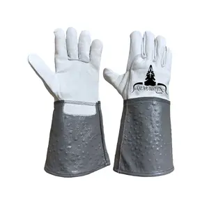 Will To Be Discontinued After Sold Out! Grey Ostrich Textured Welding Gloves 777's