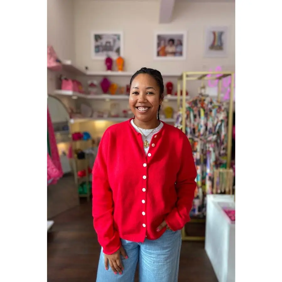 The Cromwell Cardigan in Red