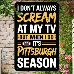 Pittsburgh Steelers Vintage Tin Sign - 8x12 Inch Metal Wall Decor for Man Cave, Home Bar & Sports Fan Gift - American Football C