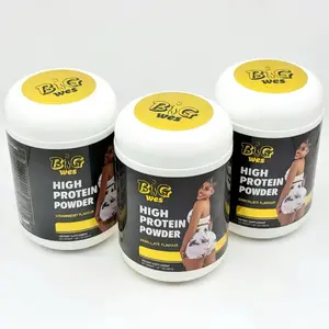 Big Wes Protein Powder Blend - Vanilla, Chocolate, Strawberry Flavors Nutritional Supplement Drink for Beauty, Nail, Fitness Needs with Edible Vitamin Support