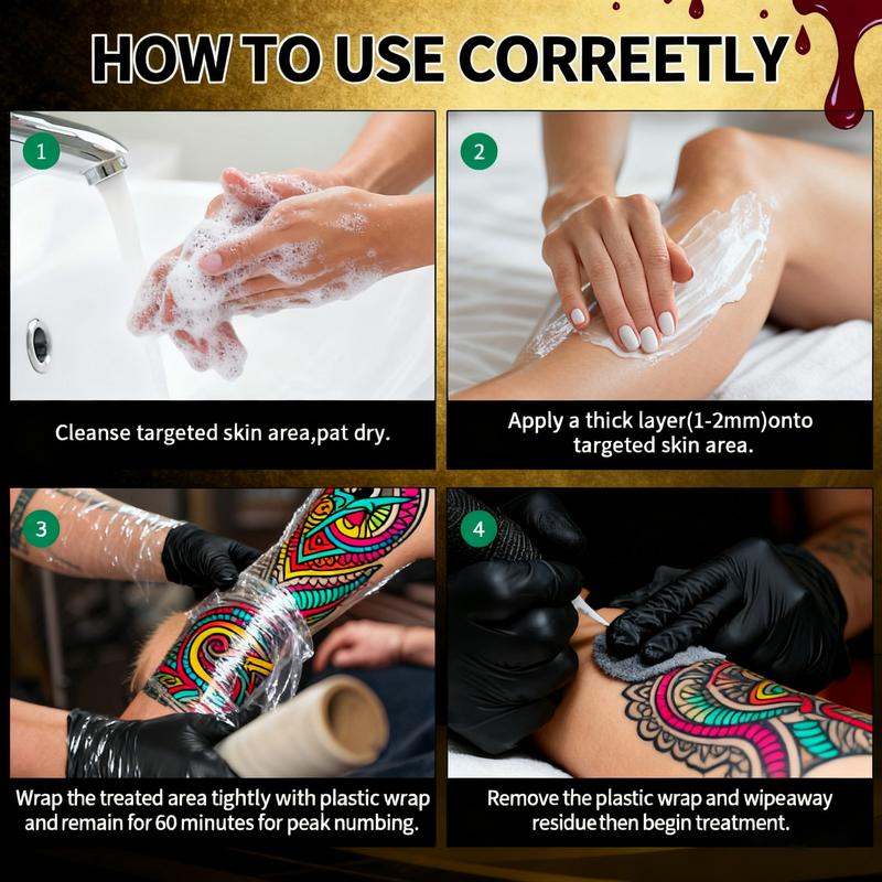 TKTX Black 40% Maximum Strength Numbing Cream 4-8H Painless Tattoo Microblading 10g*2PCS for External Use Only