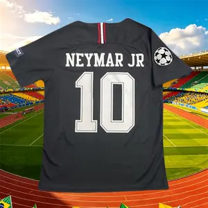 2018 2019 Away Black No.10 Neymar Short Sleeve Soccer Jersey