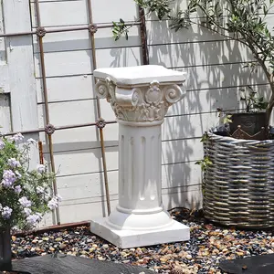 Retro style roman columns garden decor for the Base of Planters & Pots Outdoor Lighting with Foam Packing safe Deliver, Survives Winter, easy move.