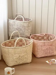 Foldable Floral Pattern Storage Basket, Collapsible storage baskets, Portable Underwear Organizer, Home Organization for Kitchen Bathroom Bedroom Office, Sundries Finishing Basket