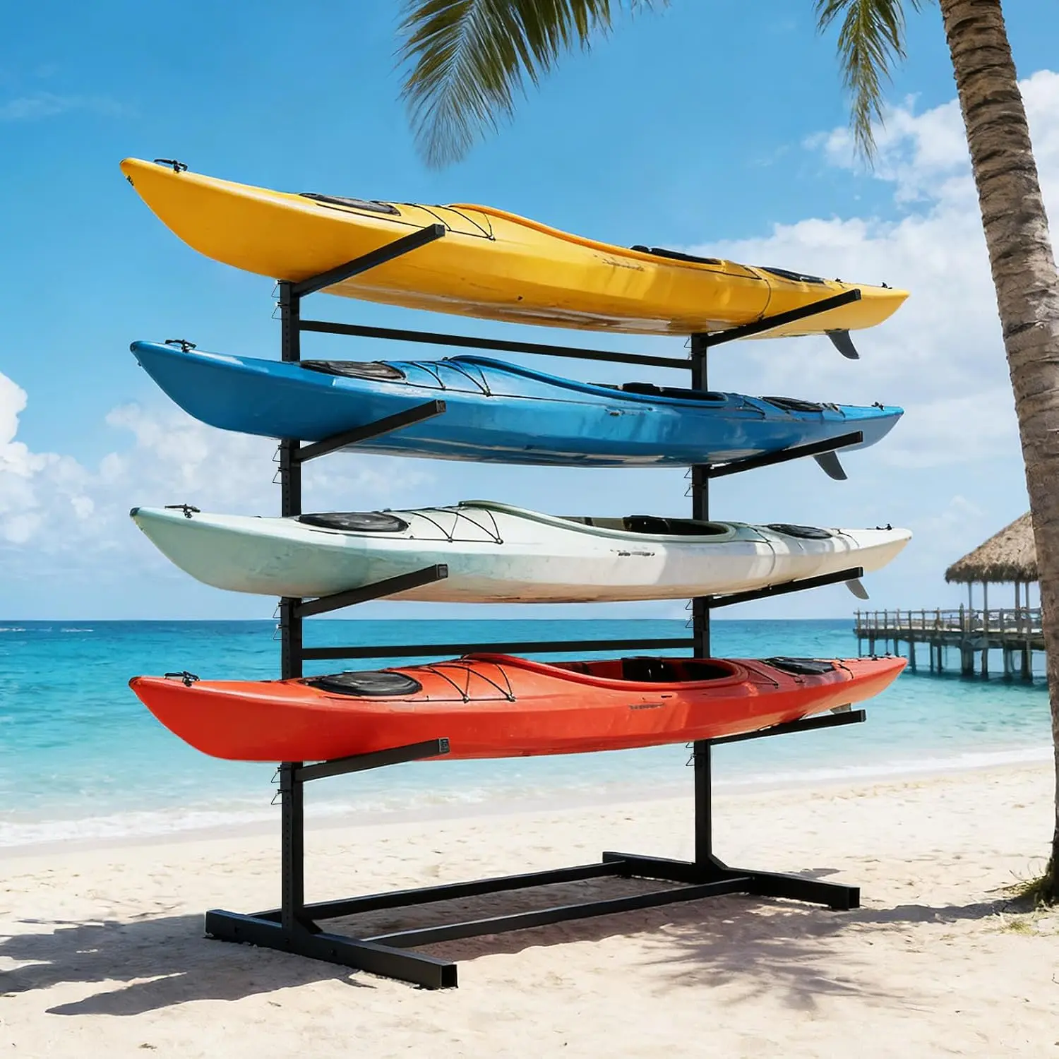 Kayak Storage Rack, Heavy Duty Kayak Rack, Kayak Holder for Garage Dock Shed, Indoor Outdoor Storage, Adjustable Kayak Stand for Kayak, SUP, Canoe, Paddle Board