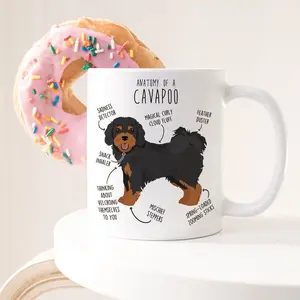 Black and Tan Cavapoo Coffee Mug, Cute Cavapoo Gift, Cavoodle Dog Lover, Cavapoo Mom Cavapoo Dad, Doodle Poodle Mix Cross, Dog Lover