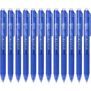 Retractable Erasable Gel Pens 0.7mm, 12 Blue Twist Pens Fine Point, Make Mistakes Disappear, Smooth Writing with Comfortable Grip for Journaling Drawing Note Taking