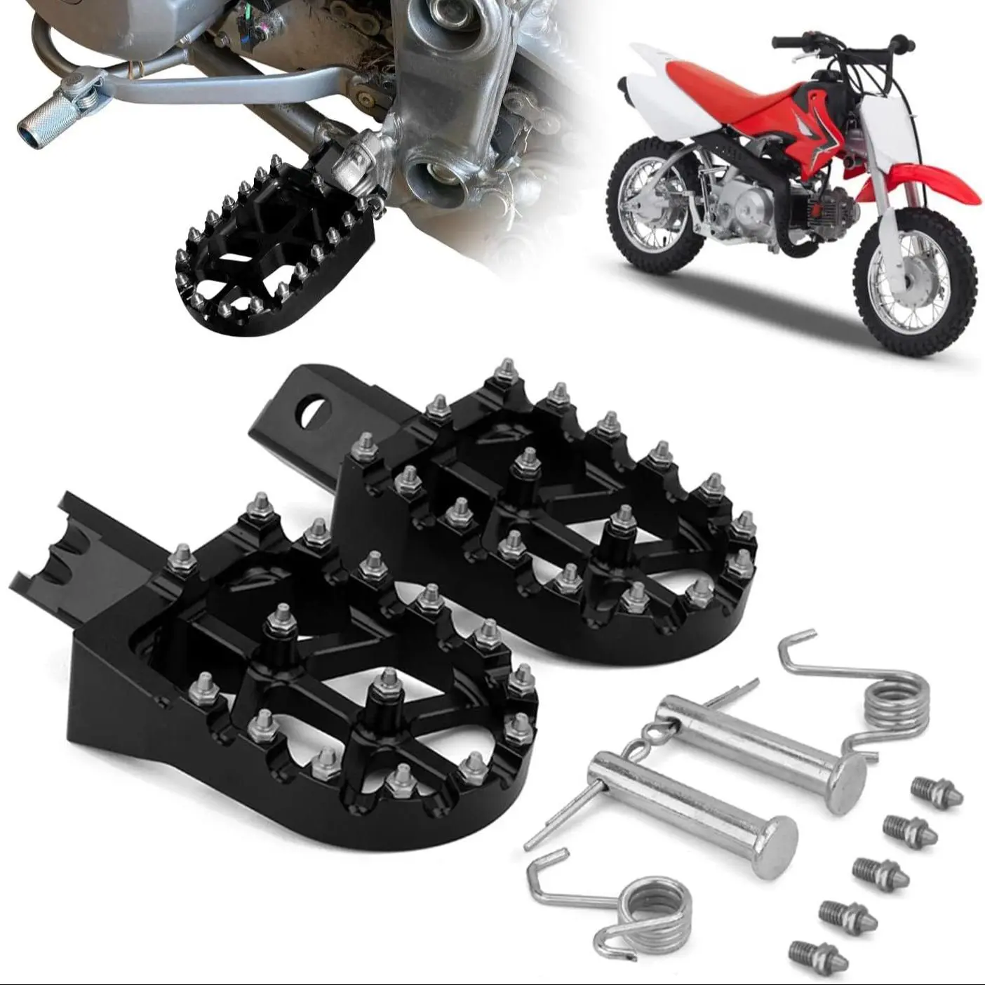 Dirt Bike Foot Pegs Universal CNC Footpeg Custom Footrest for CRF50-125cc XR50-125cc CR50-125cc CT200U Mini Bike SSR Apollo RFZ TaoTao Lifan Kayo Coolster Motor Parts Accessories