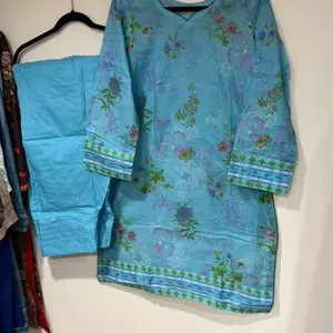 Lawn 44 Size Large Womens Ready To Wear 2 piece Suit Shirt and Shalwar for daily wear summer outfit