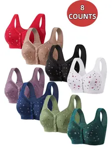 Women's Floral Print Push Up Bra, Soft Comfortable Breathable Bra, Women's Lingerie for All Seasons