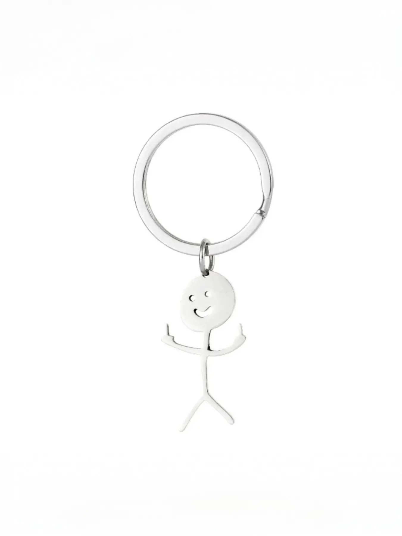 Cartoon Figure Shaped Bag Pendant Keychain for Men & Women, Stainless Steel Keychain, Metal Key Chain, Cute Key Ring, Keychain For Bags, Cute Keychain Accessory